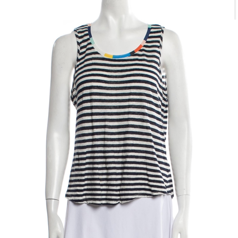 Splendid x margherita missoni linen top black white stripes size Medium